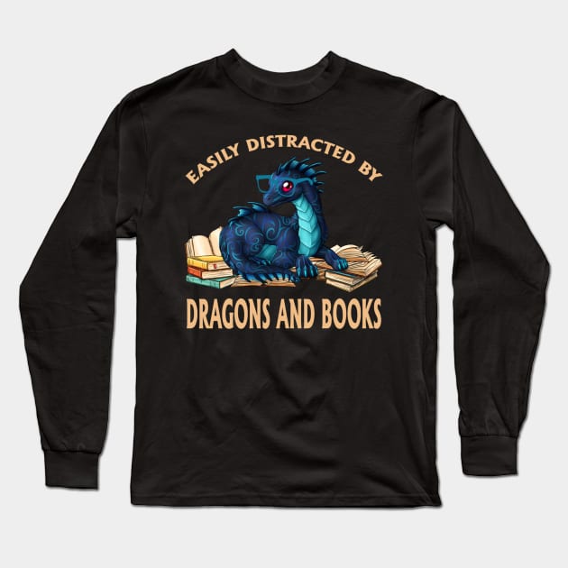Dragons And Books Long Sleeve T-Shirt by tabbythesing960